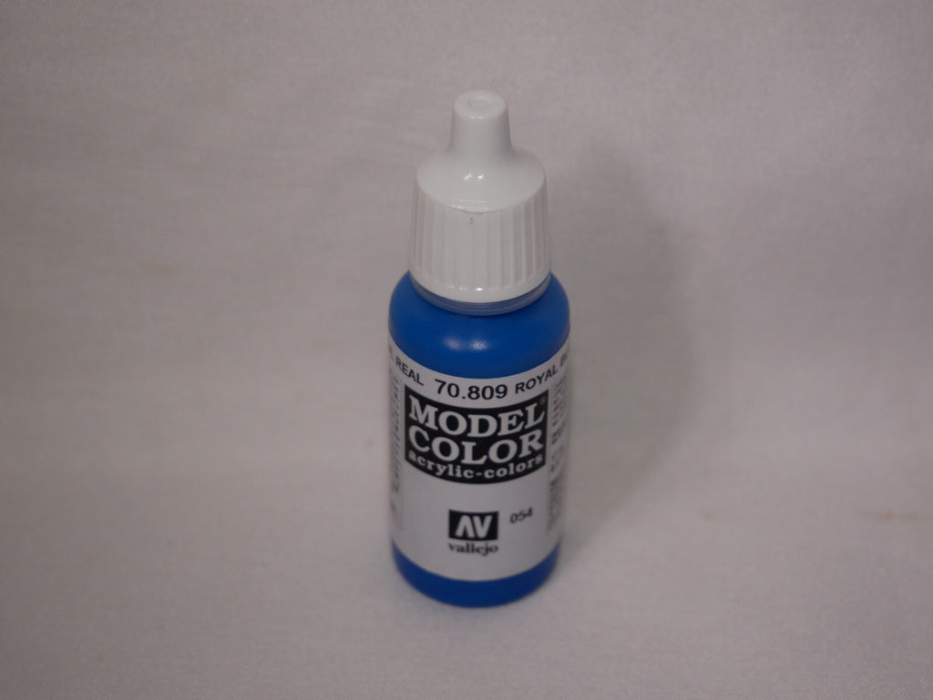 Vallejo Model Color Royal Blue Acrylic 17ml/0.57 fl oz Dropper Bottle - 70.809