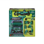 Burago 1:43 Aston Martin Cognizant Aramco Formula 1 Team Pit Pass Diorma Playset -  #18-38460A