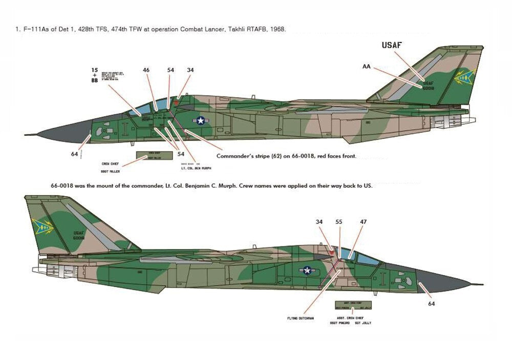 Academy Model Kits 1:48 USAF F-111A Aardvaak "Vietnam War" Skill Level 4 - 12360