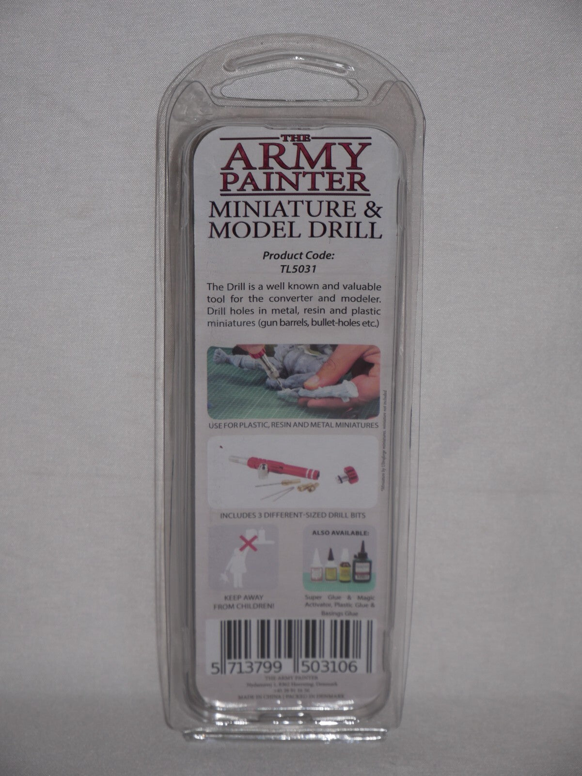 The Army Painter Miniature & Model Hand Drill (Inc 3 Drill bits) TL5031