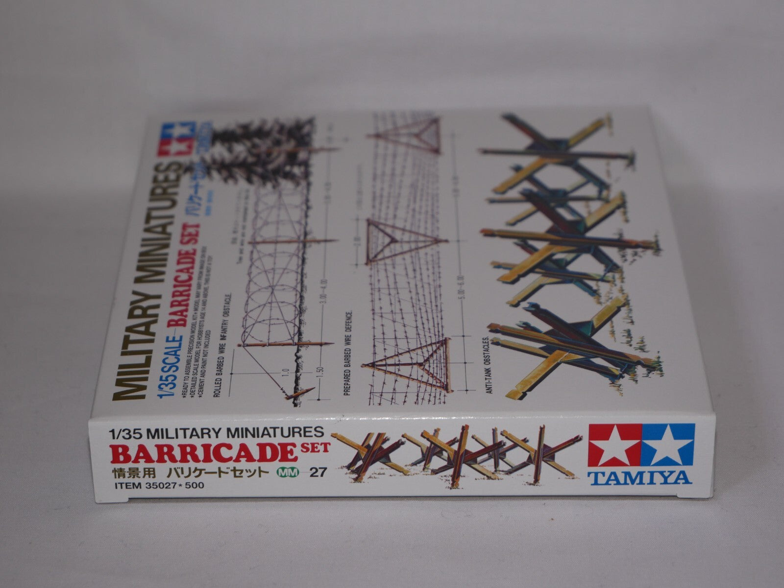 Tamiya Military Miniatures 1:35 Scale Plastic Tank Barricade Model Set - 35027
