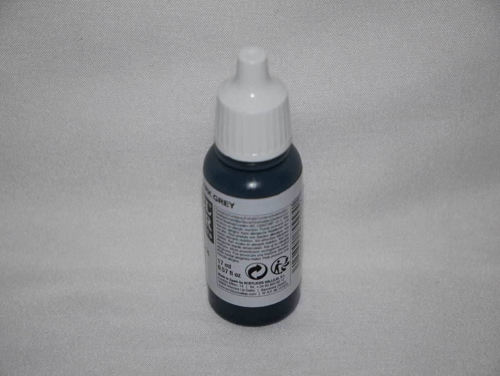 Vallejo Model Color Dark Grey Acrylic 17ml/0.57 fl oz Dropper Bottle - 70.994