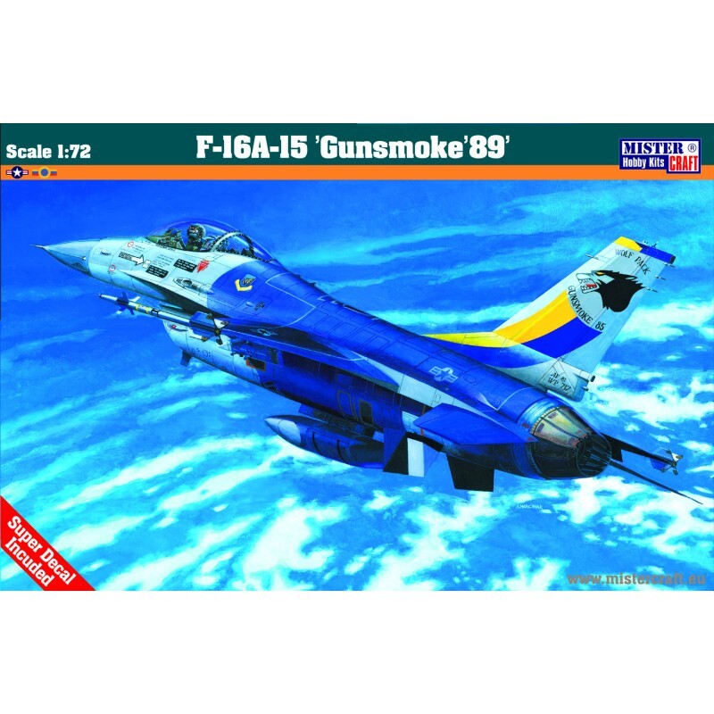MisterCraft Hobby Kits 1:72 Scale (D-33) F-16A-15 Gunsmoke 89 Fighter Jet 040338