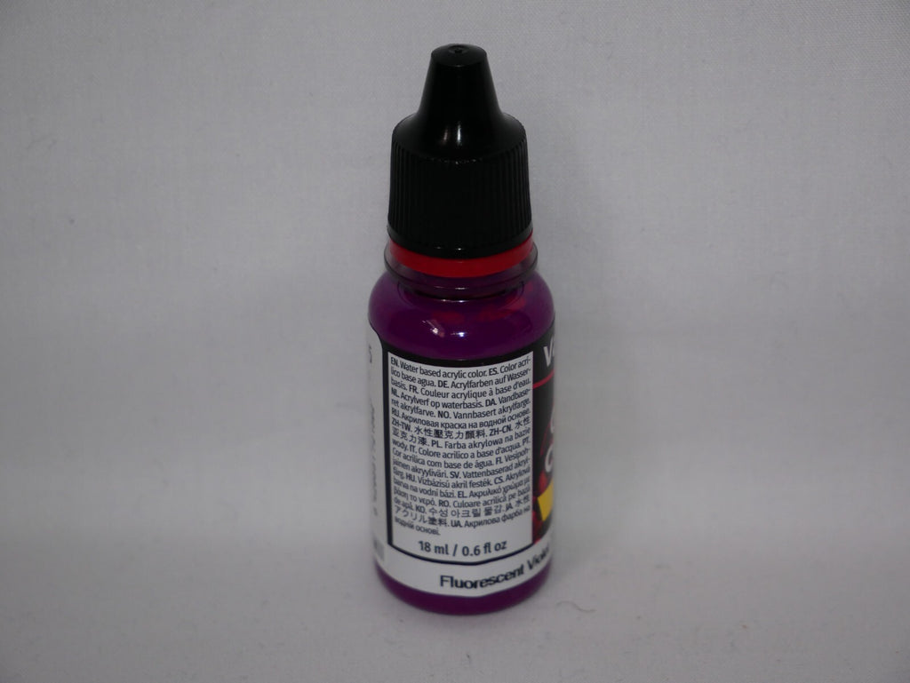 Vallejo Game Color Acrylic Range Fluorescent Violet 18ml Dropper Bottle - 72.159