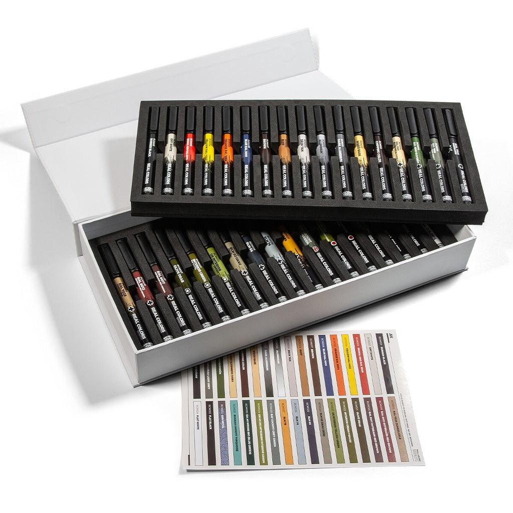 AK Interactive Real Color Acrylic Markers Special Deluxe 34 Piece Box Set - RCM150