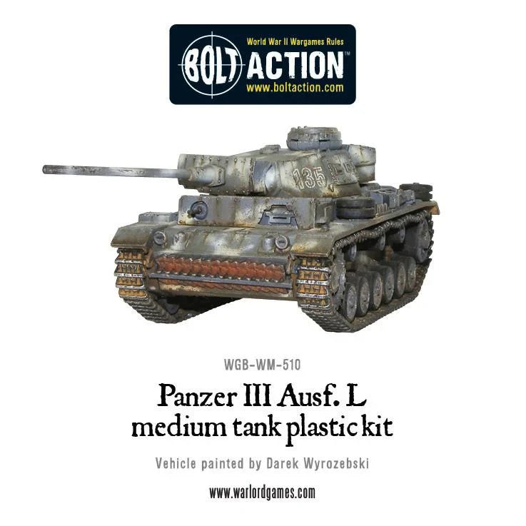 Warlord Games Bolt Action 1:56 Scale WW2 German Panzer III Medium Tank 402012004