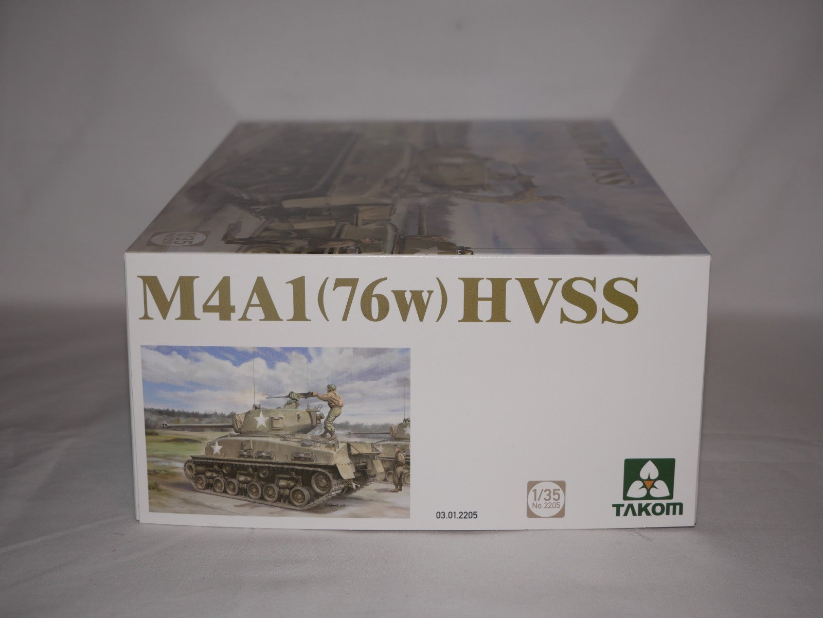 Takom 1:35 Scale WWII US Sherman M4A1 (76W) HVSS Medium Tank Model Kit - 2205
