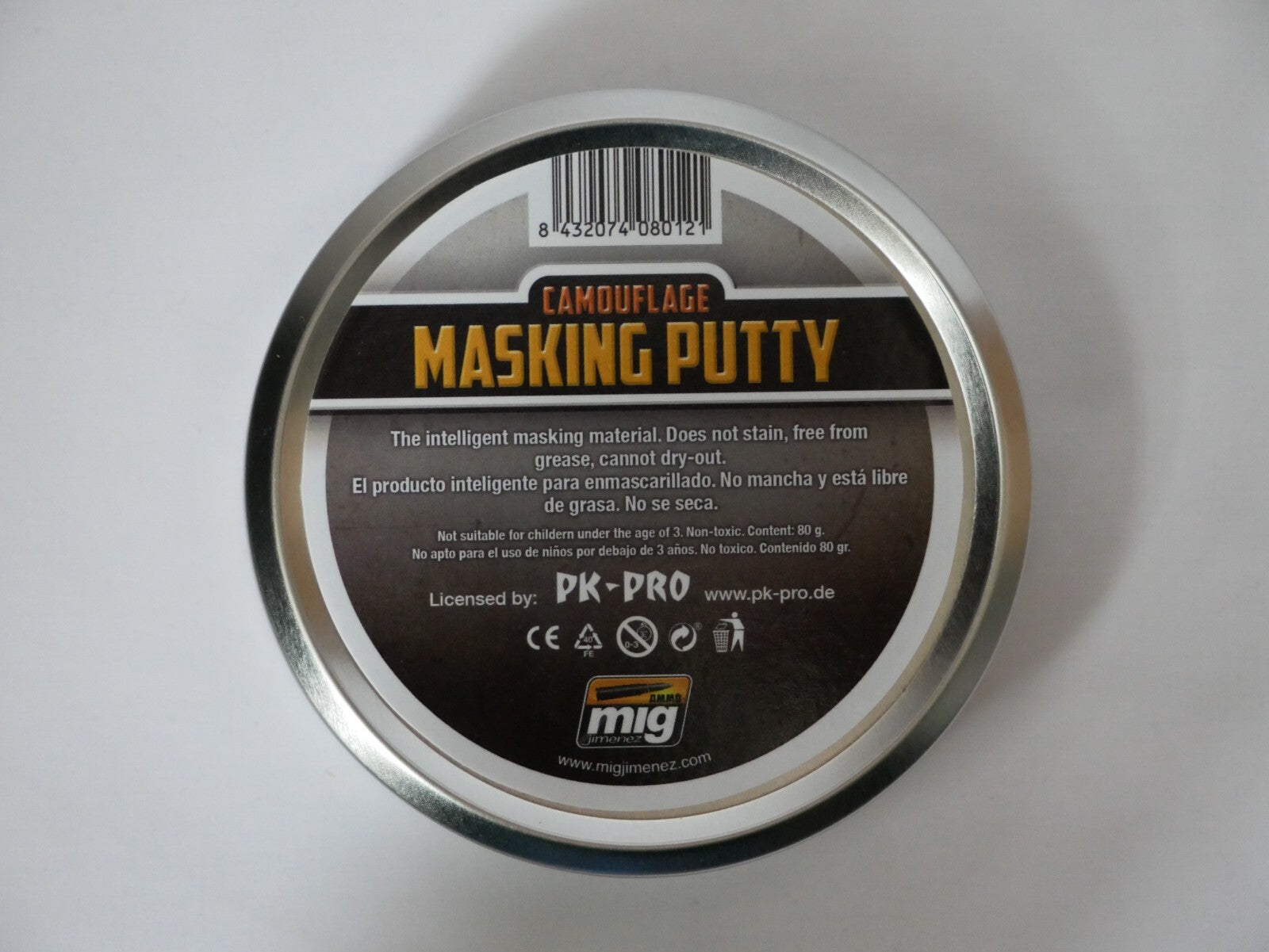 Ammo By Mig Jimenez Black Camouflage Masking Putty 80g Metal Tub - A.MIG-8012
