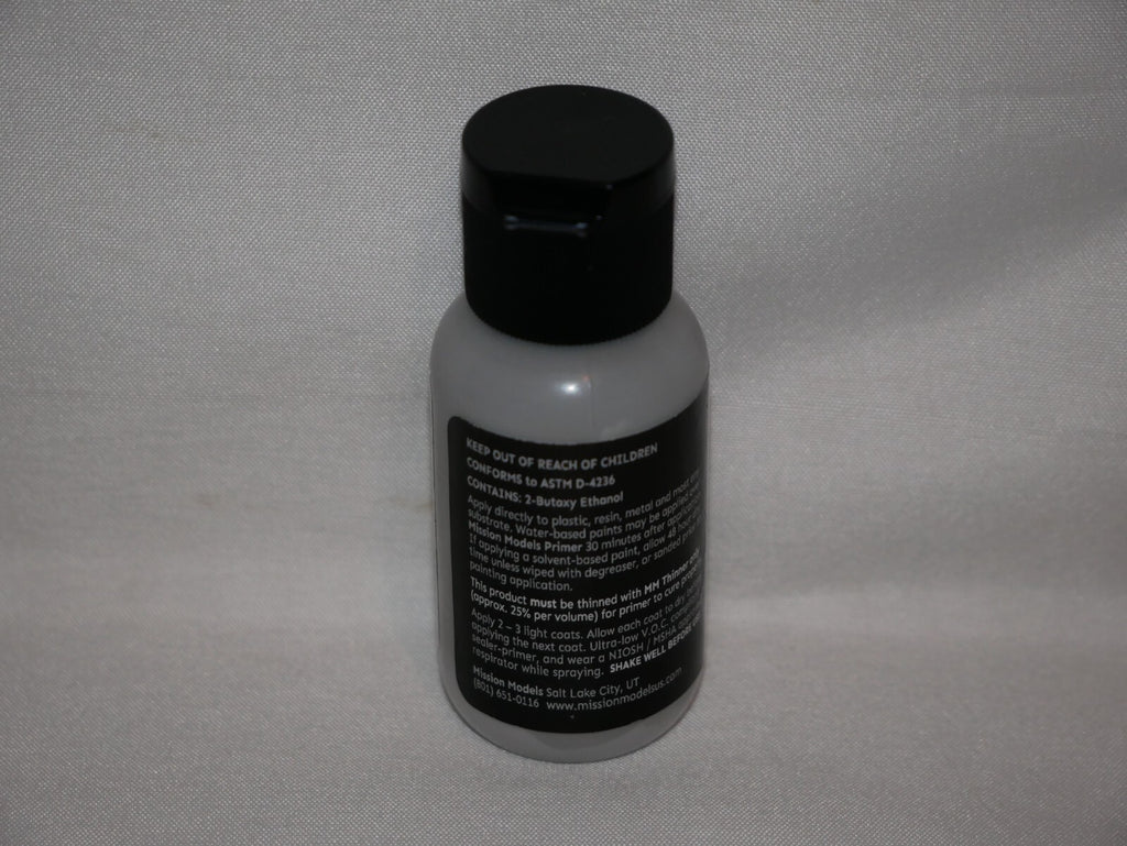 Mission Models Premium Hobby Paints Grey Primer 30ml / 1 fl oz Bottle MMS - 003