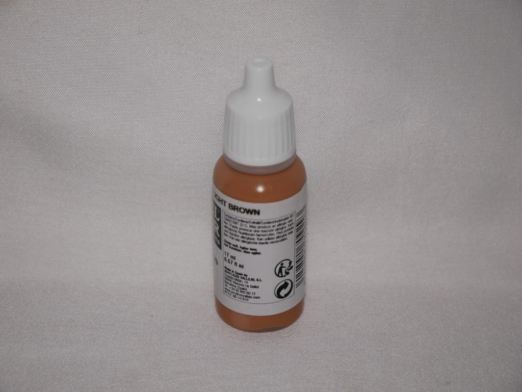 Vallejo Model Color Light Brown Acrylic 17ml/0.57 fl oz Dropper Bottle - 70.929