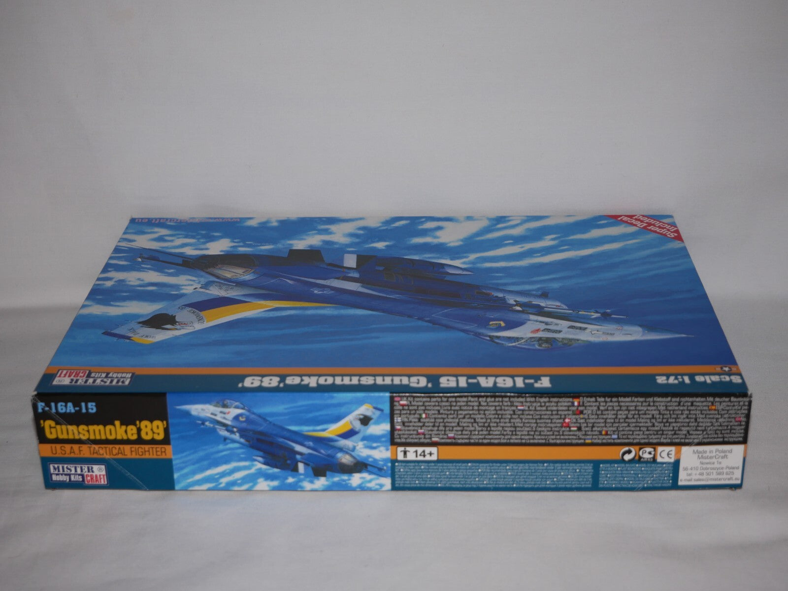 MisterCraft Hobby Kits 1:72 Scale (D-33) F-16A-15 Gunsmoke 89 Fighter Jet 040338