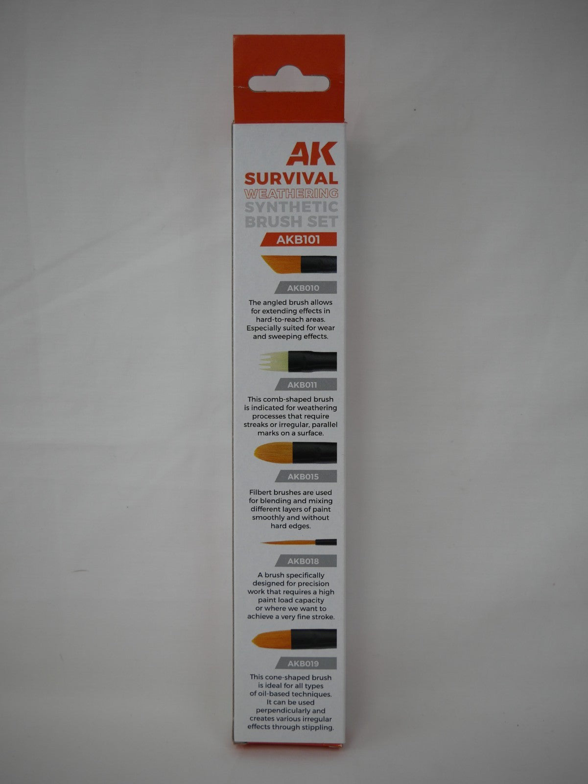 AK Interactive Survival Weathering Synthetic Hair 5 Piece Hobby Brush Set - AKB101