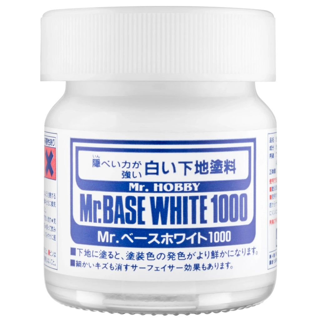 Mr Hobby Mr Base Coat Surfacer 1000 White Model Paint 40ml Glass Bottle - SF-283