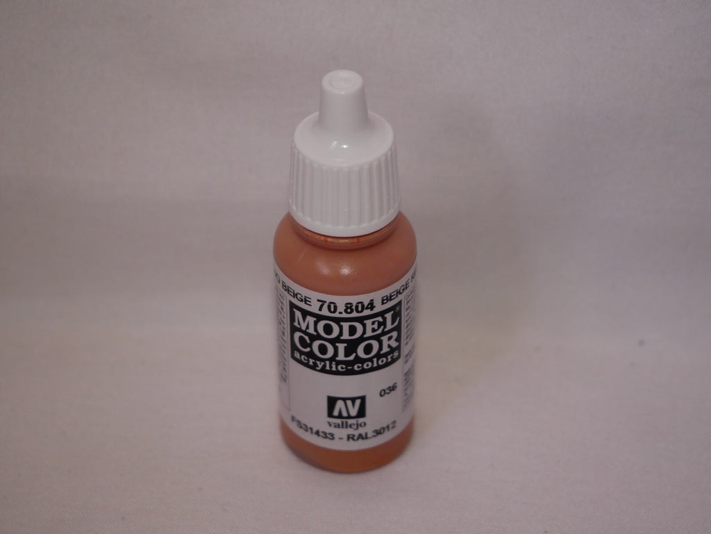 Vallejo Model Color Beige Red Acrylic 17ml/0.57 fl oz Dropper Bottle - 70.804