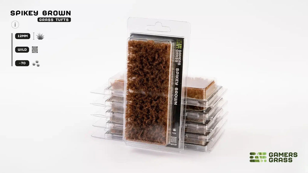 Gamers Grass Wild Spikey Brown 12mm Tufts For Wargaming Bases 70 Per Pack GGK-B