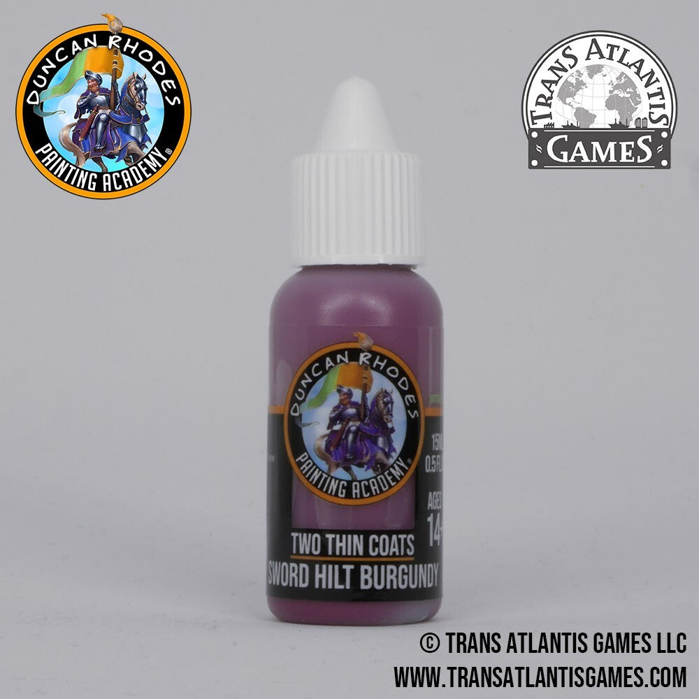Duncan Rhodes Painting Academy 'Two Thin Coats' Sword Hilt Burgundy 15ml - 10047