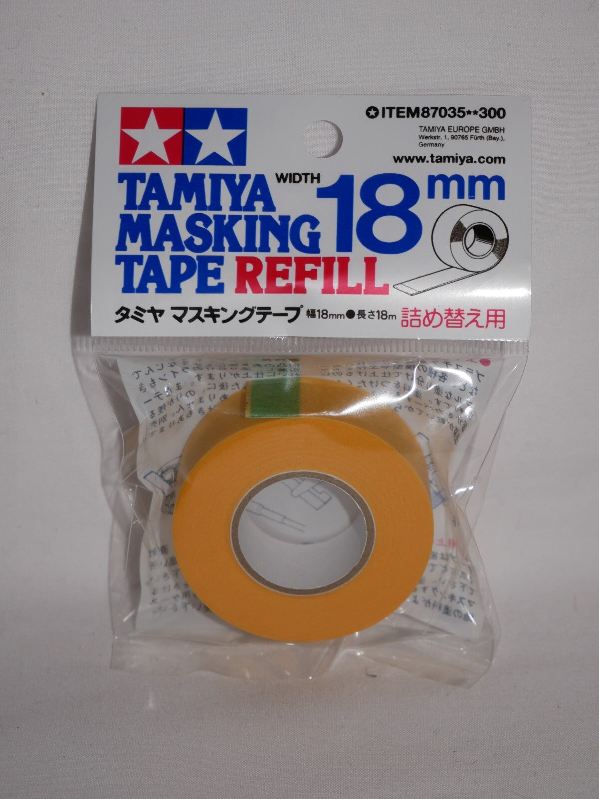 Tamiya Scale Modelling Highly Adhesive 18mm Masking Tape Refill 18m Roll - 87035