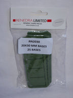 Renedra Limited Generic Scenery & Bases 20 x 30mm Bases 25 Per Pack - RN2030