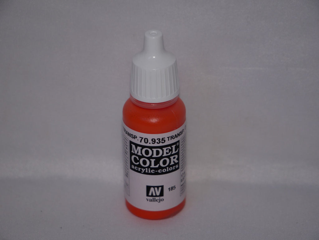 Vallejo Model Color Transparent Orange Acrylic 17ml Dropper Bottle - 70.935
