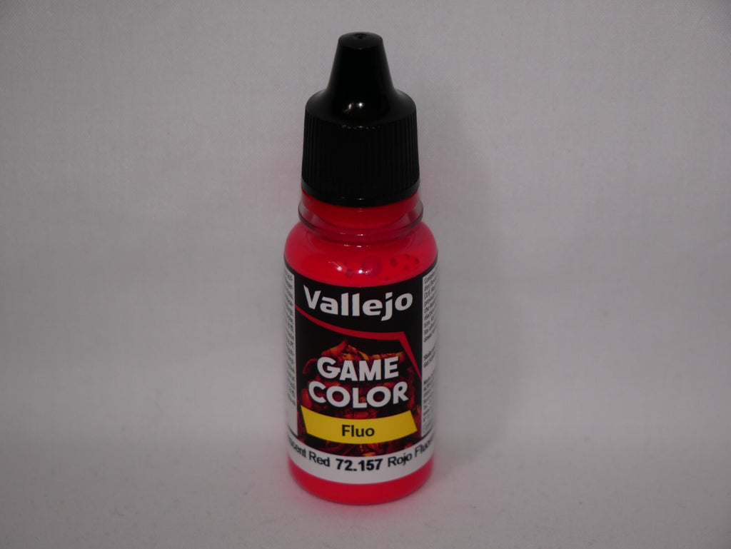 Vallejo Game Color Acrylic Range Fluorescent Red 18ml Dropper Bottle - 72.157