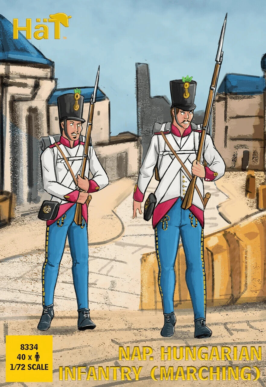 Hat Industrie 1:72 Scale Napoleonic Hungarian Infantry (Marching) Models - 8334