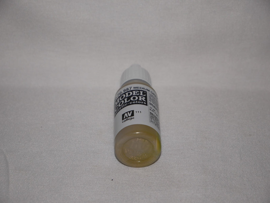 Vallejo Model Color Medium Grey Acrylic 17ml/0.57 fl oz Dropper Bottle - 70.987