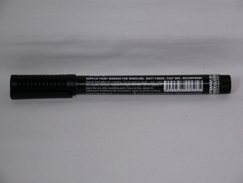 AK Interactive Real Colors Acrylic Fast Dry Paint Marker Pen Rubber Black RCM001