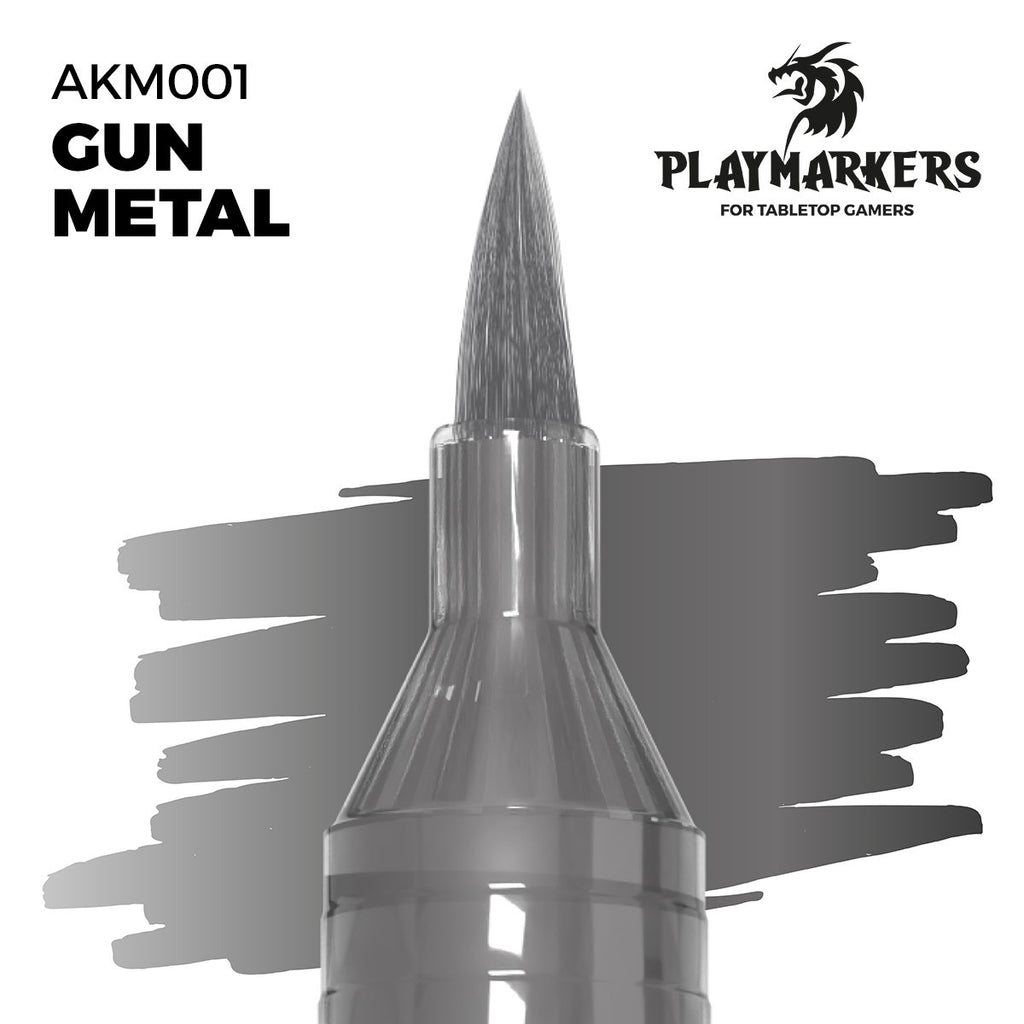 AK Interactive Acrylic Paint Playmarkers For Tabletop Games Gun Metal - AKM001