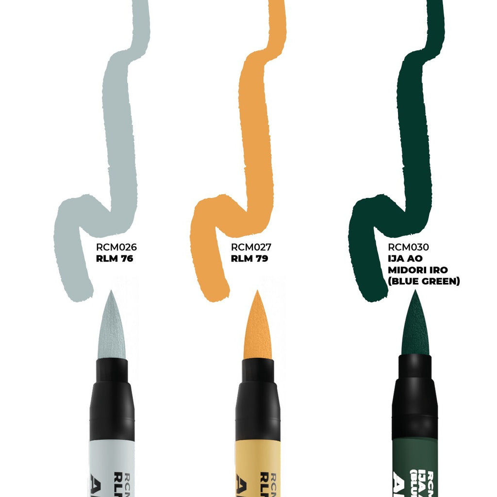 AK Interactive Real Color Markers WWII Axis Aircraft Squiggle Camo Colors RCM111