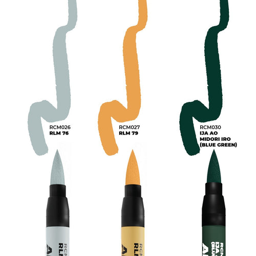 AK Interactive Real Color Markers WWII Axis Aircraft Squiggle Camo Colors - RCM111