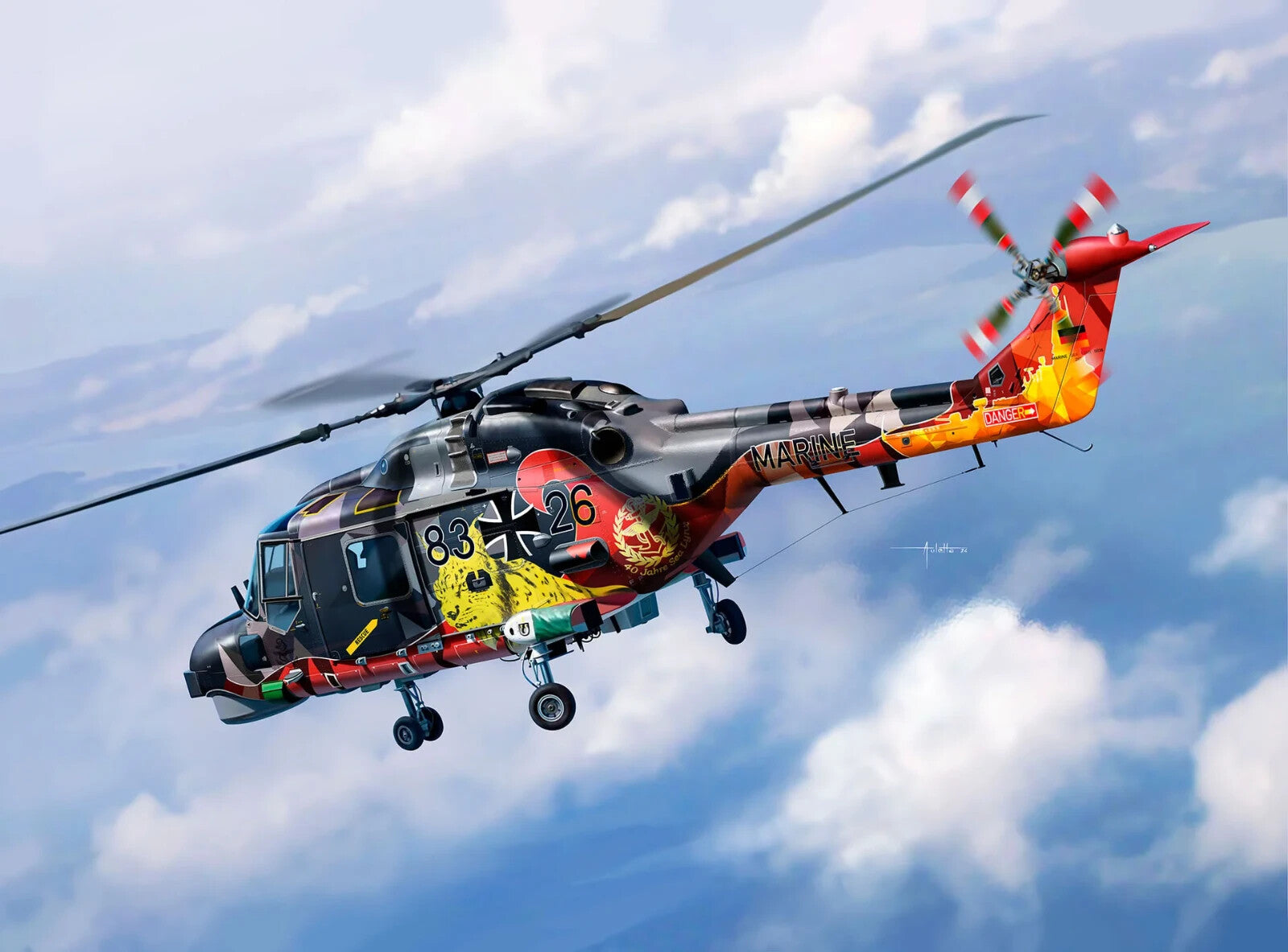 Revell 1:32 Westland Sea Lynx MK.88A Helicopter '40 Years' Skill Level 5 - 03806