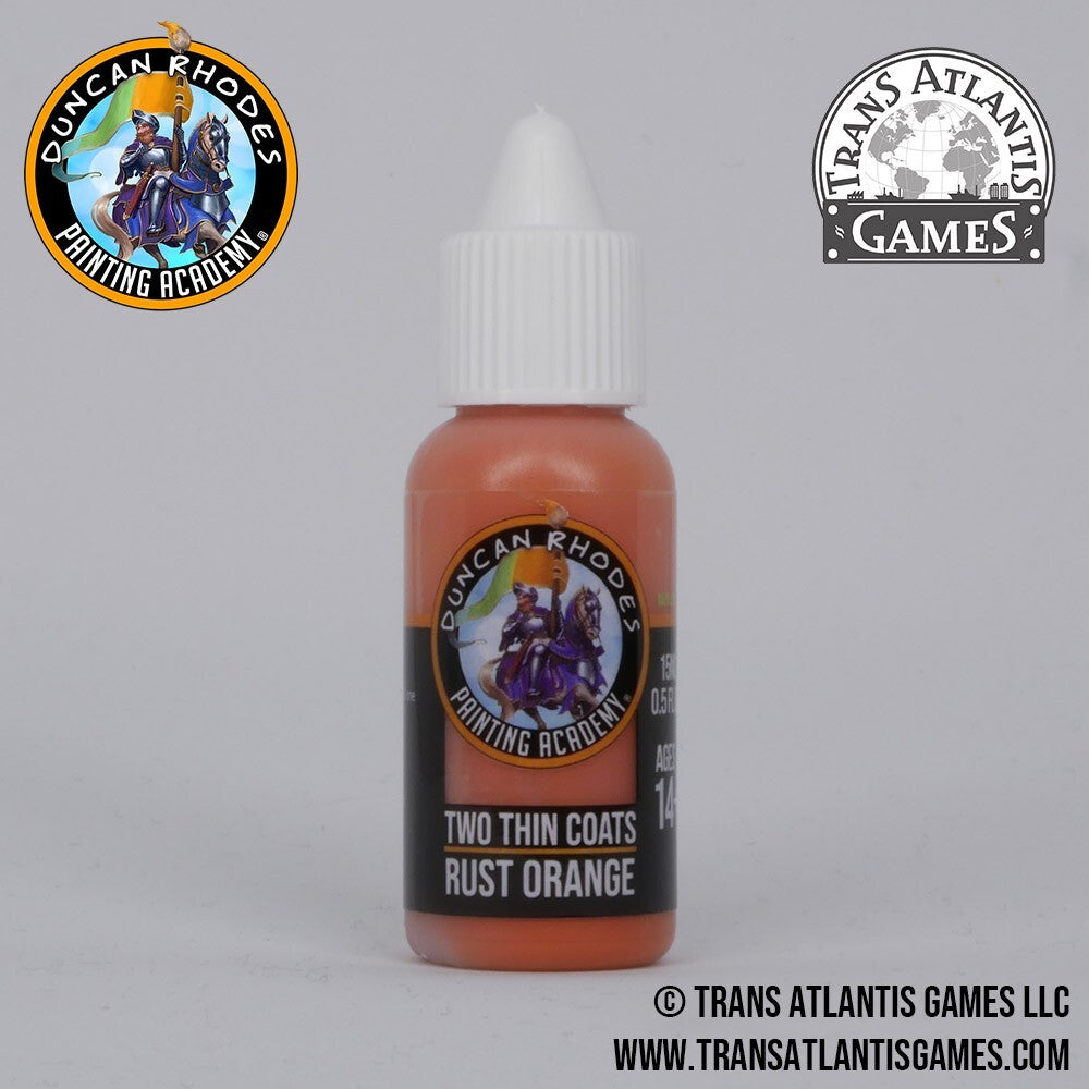 Duncan Rhodes Painting Academy 'Two Thin Coats' Rust Orange 15ml Dropper - 10010