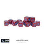 Warlord Games Bolt Action 1:56 Scale 12 Maroon Coloured Order Dice - (402616015)