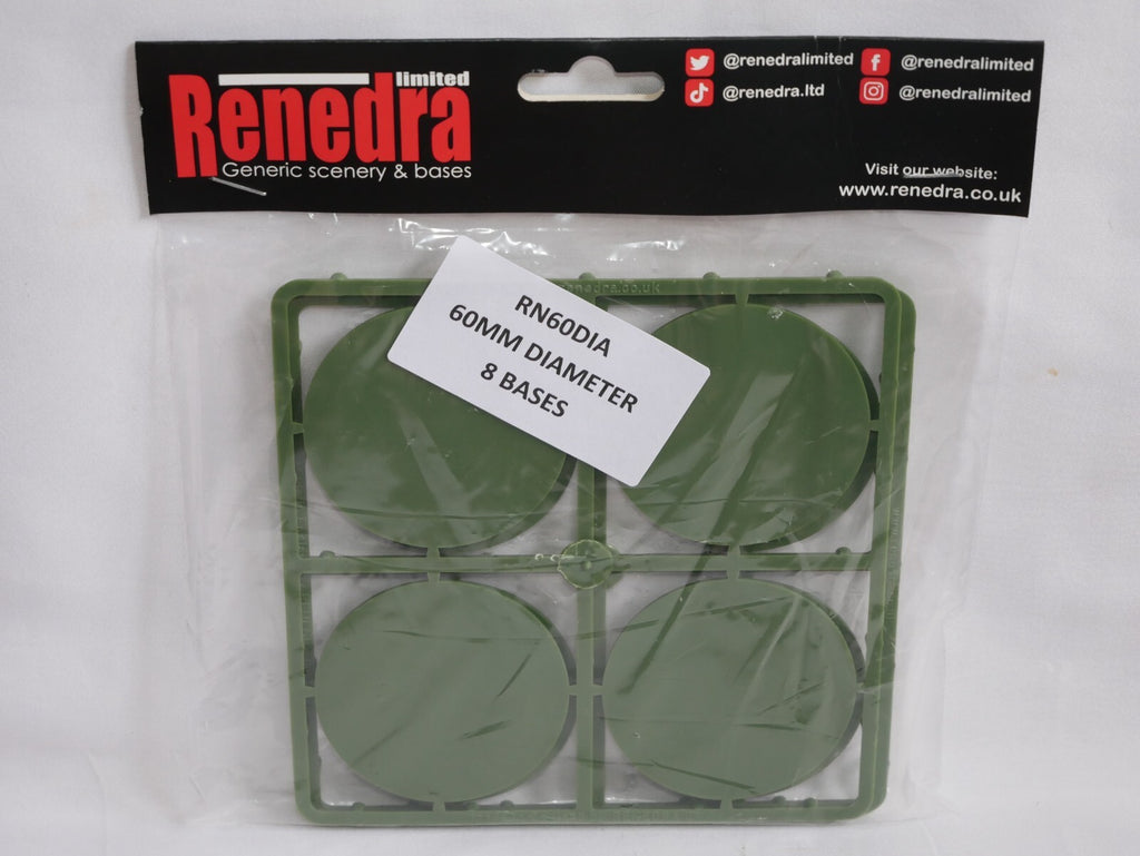 Renedra Limited Generic Scenery & Bases (60mm) Diameter Bases 8 Per Pack - RN60DIA