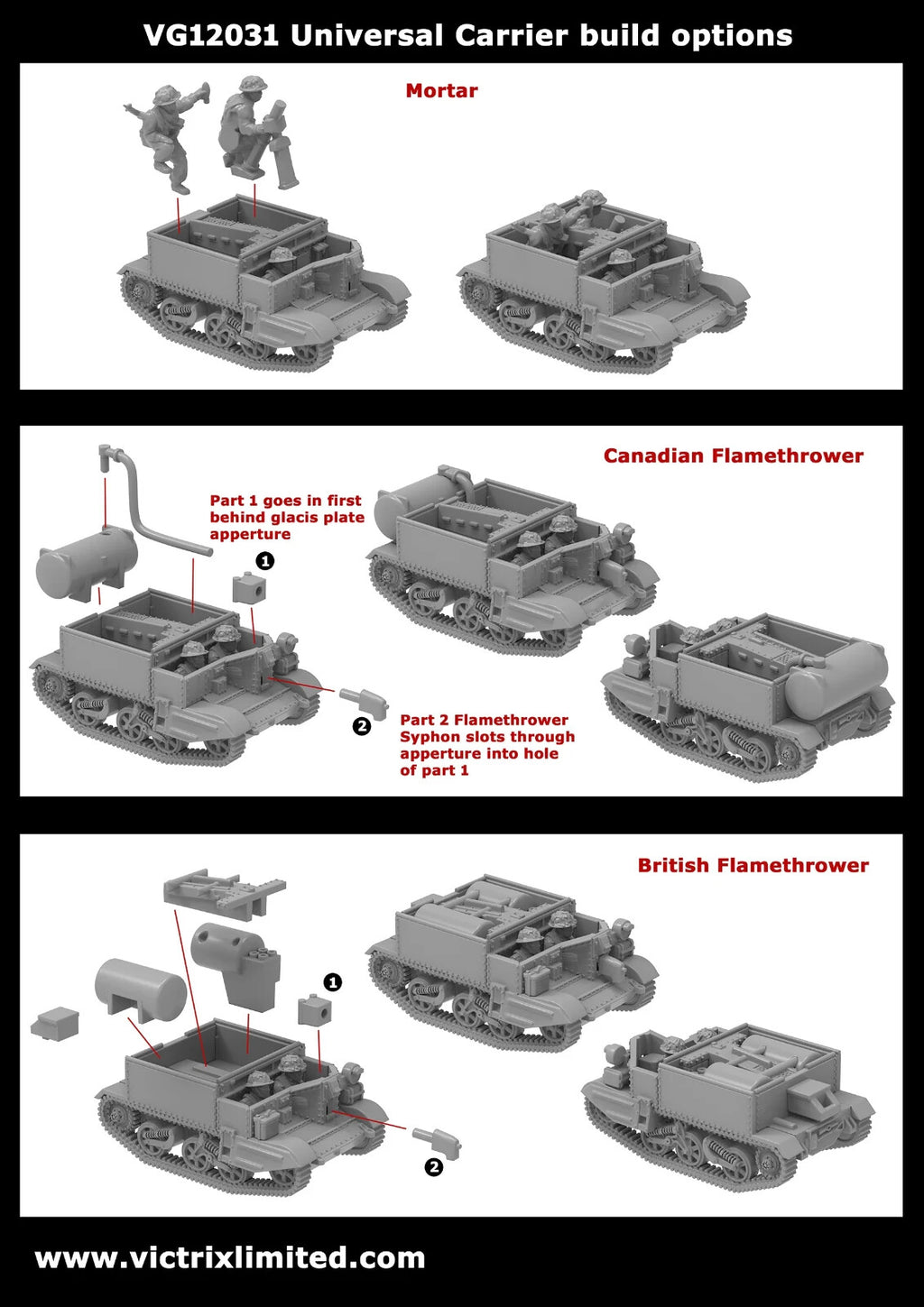 Victrix 1:144 Scale Universal Carrier With Europe & Desert Crew Options VG12031