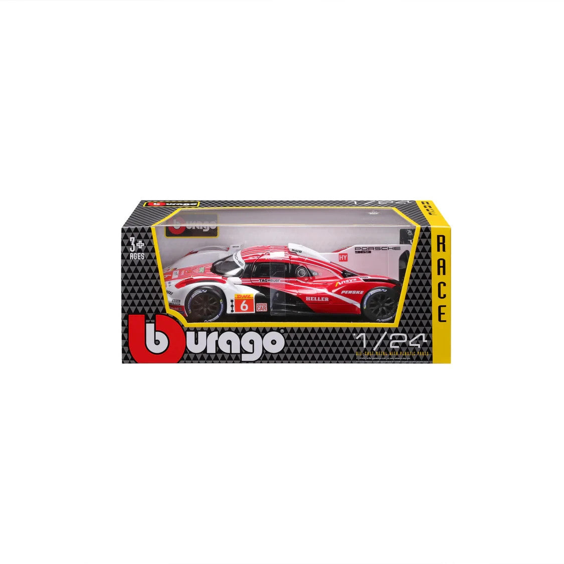 Burago 1:24 Scale Porsche 963 (No.6) Penske Motorsport WEC Hypercar - #18-28042