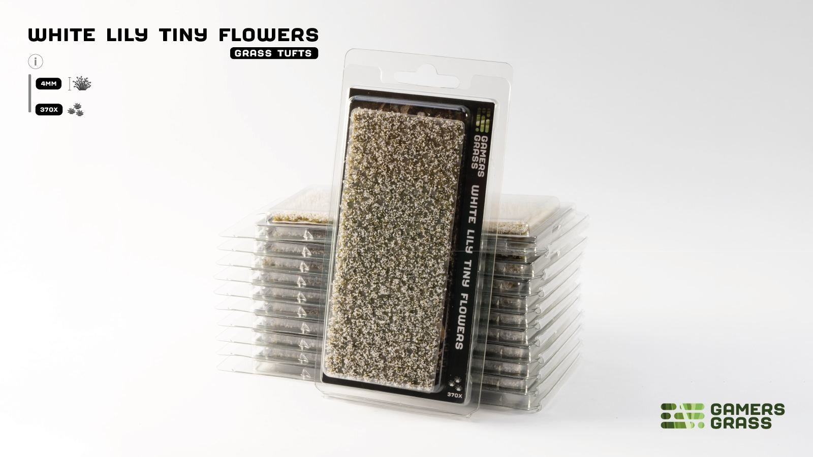 Gamers Grass White Lily Tiny Flowers Grass Tufts For Bases 370x Per Pack GGFS-WL