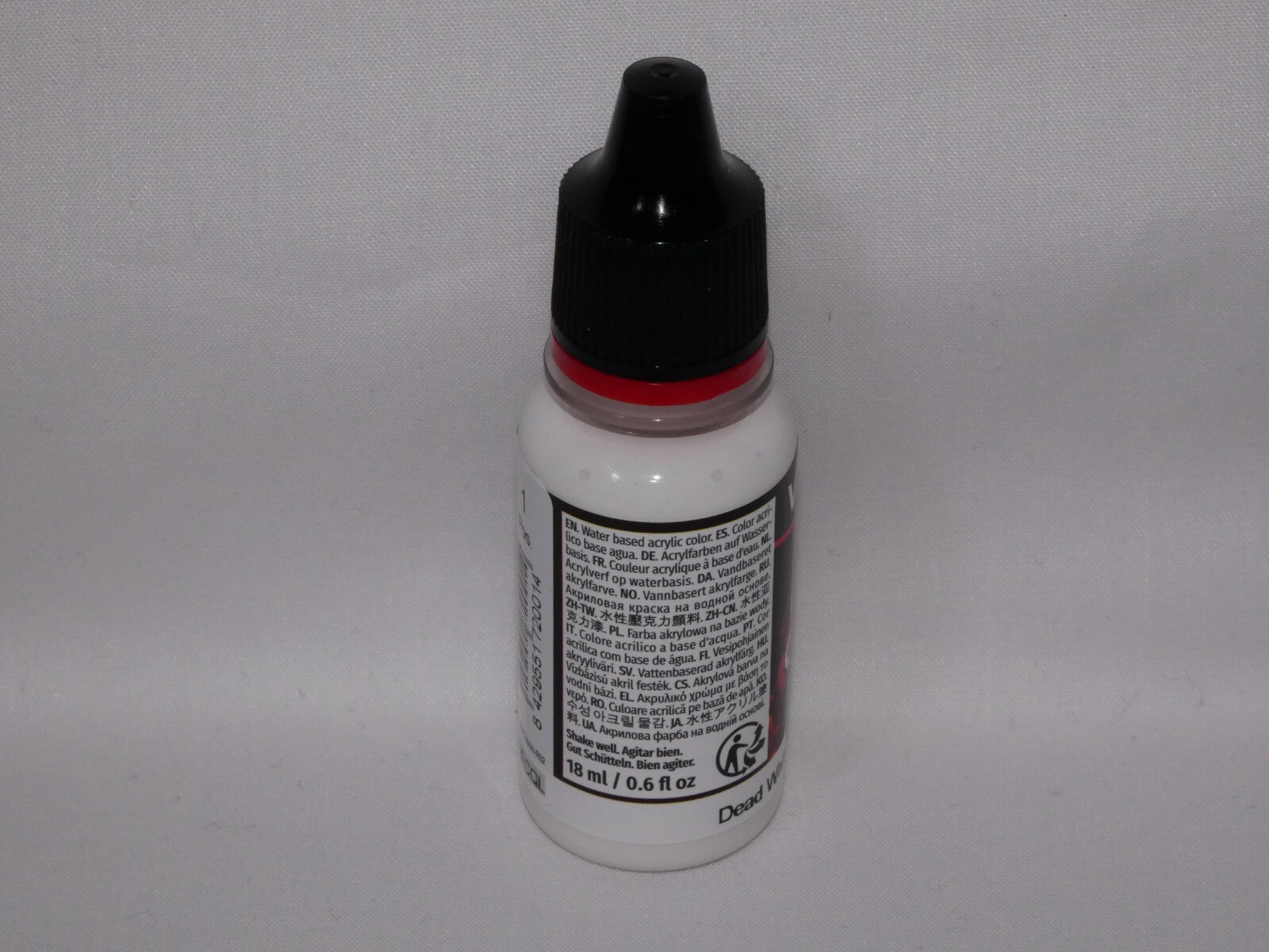 Vallejo Game Color Acrylic Range Dead White 18ml/0.6 fl oz Dropper Bottle 72.001