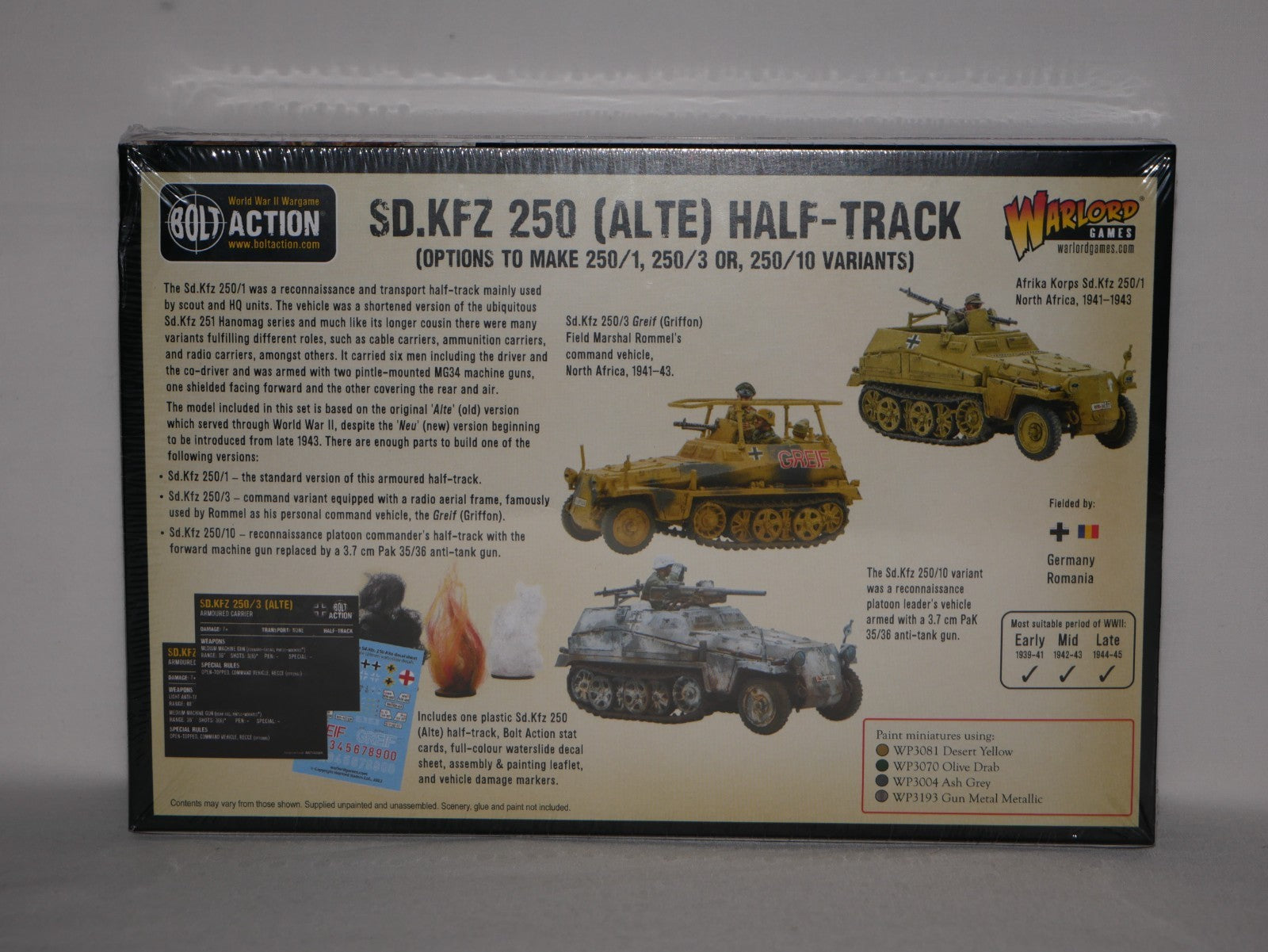 Warlord Games Bolt Action 1:56 Scale WWII SD.KFZ 250 (ALTE) Half-Track 402012054