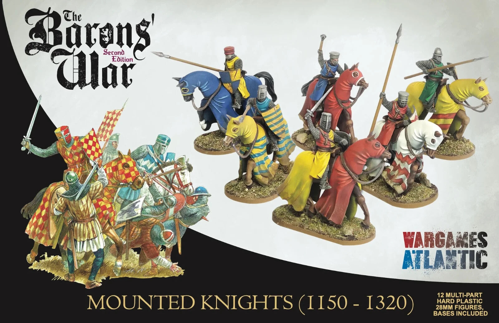 Wargames Atlantic The Barons' War 28mm Mounted Knights (1150-1320) - WAAAC004