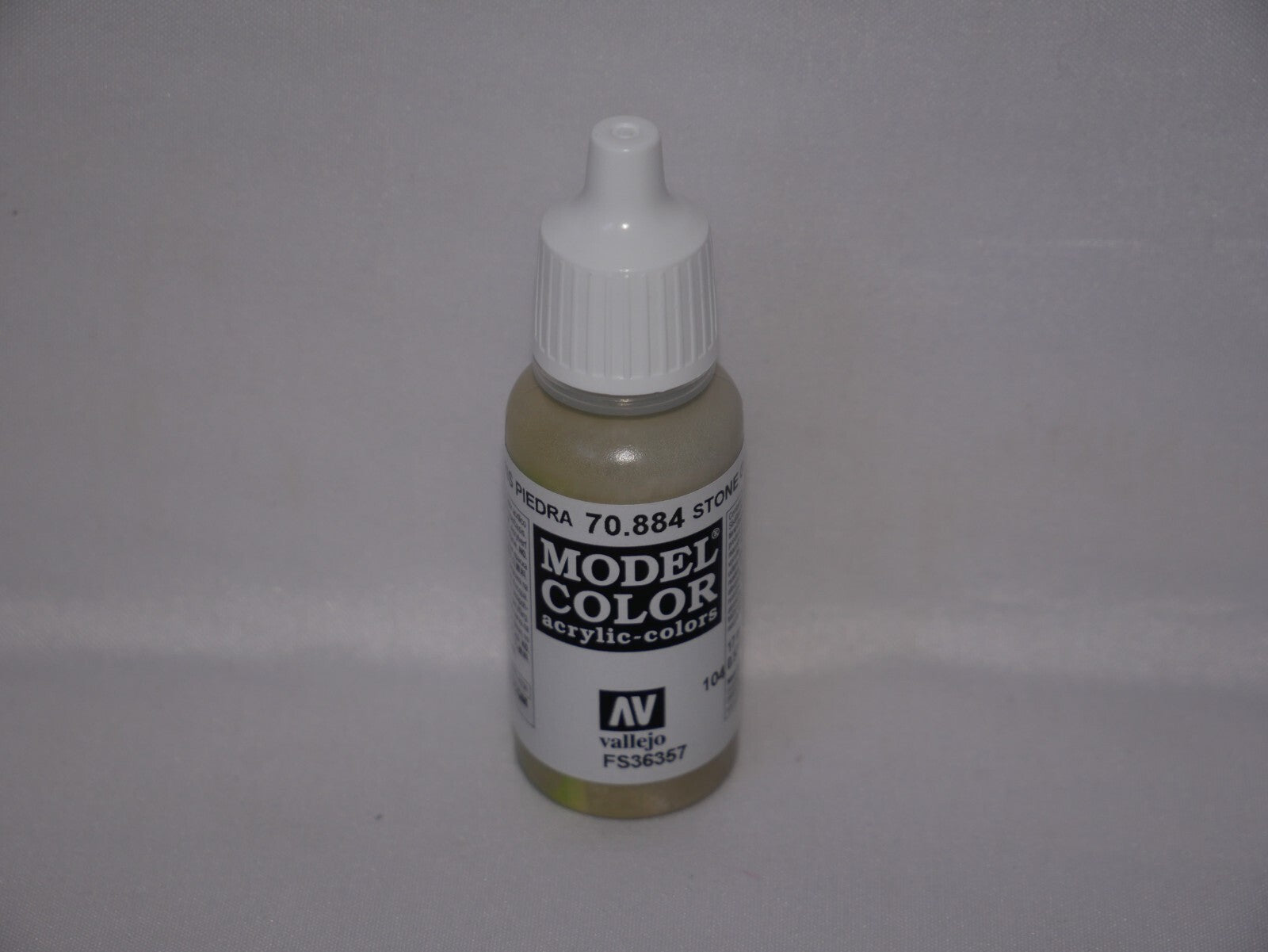 Vallejo Model Color Stone Grey Acrylic 17ml/0.57 fl oz Dropper Bottle - 70.884