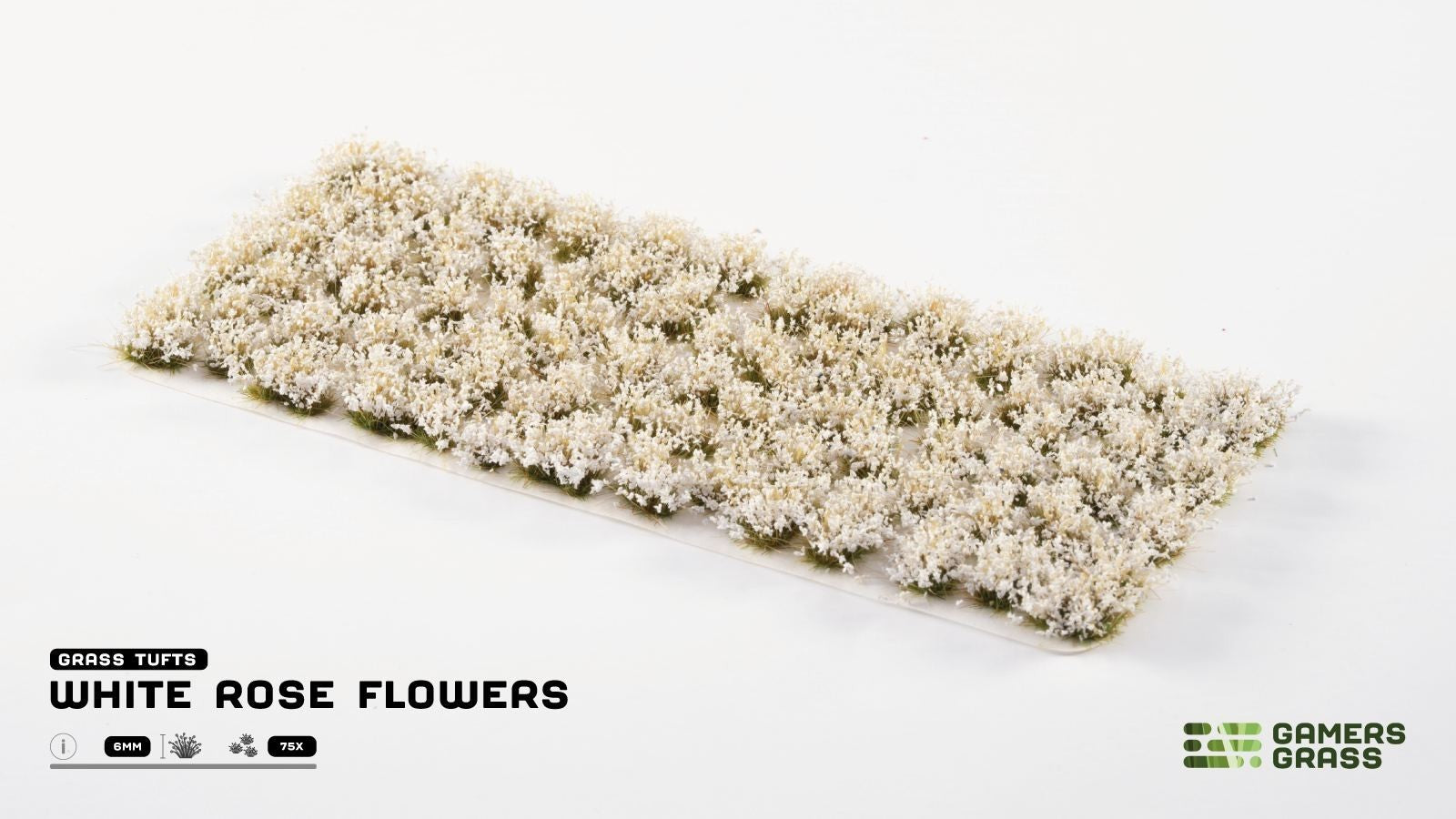 Gamers Grass White Rose Flowers Grass Tufts For Model Bases 75x Per Pack GGFS-WR