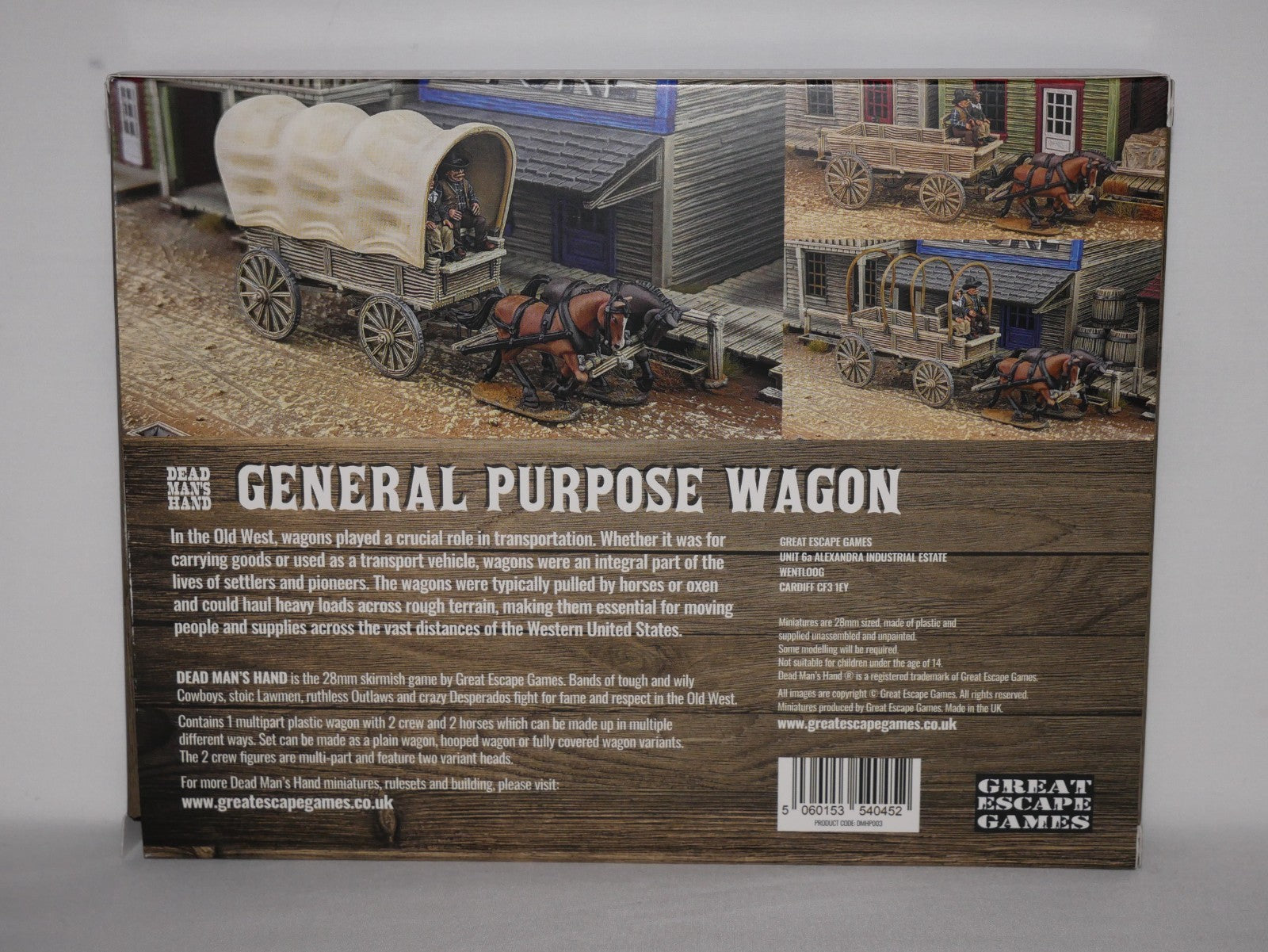 Great Escape Games Dead Mans Hand 28mm Scale General Purpose Wagon - DMHP003