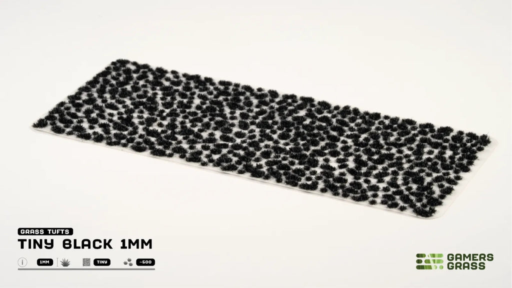 Gamers Grass Tiny Black 1mm Tufts For Wargaming Bases (500) Per Pack - GGTT-BL