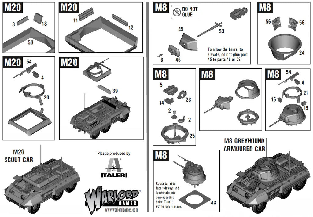 Warlord Games Bolt Action 1:56 Scale WW2 US M8/M20 Greyhound Scout Car 402013005