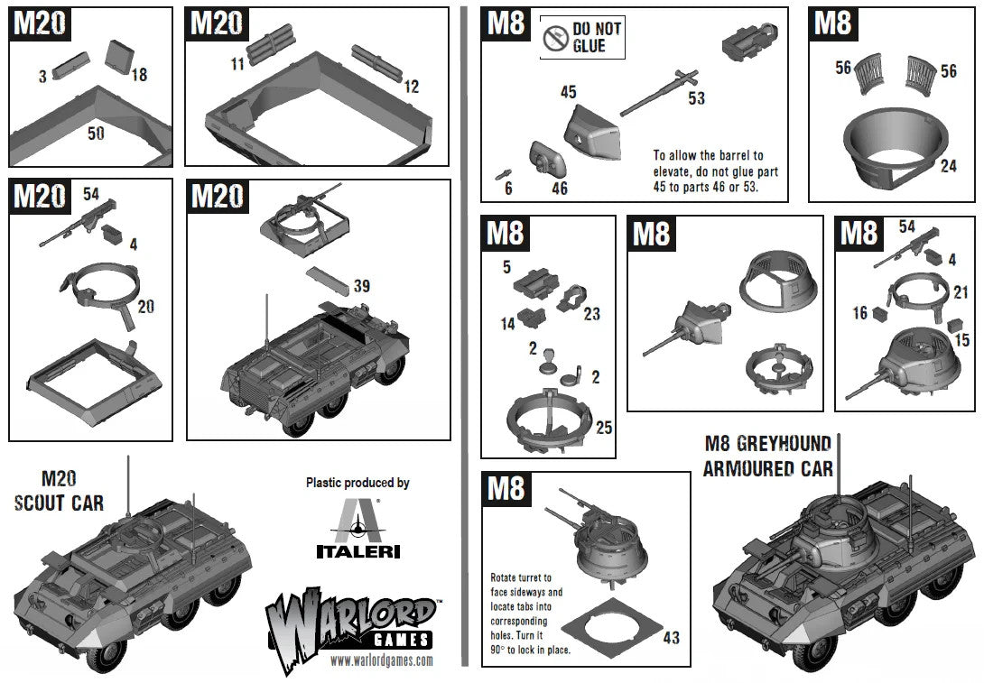 Warlord Games Bolt Action 1:56 Scale WW2 US M8/M20 Greyhound Scout Car 402013005