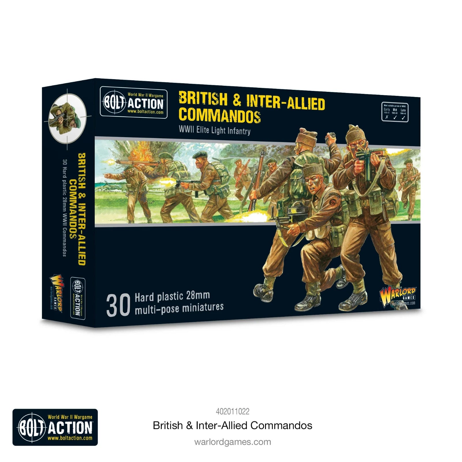 Warlord Games Bolt Action 1:56 Scale British & Inter-Allied Commandos 402011022
