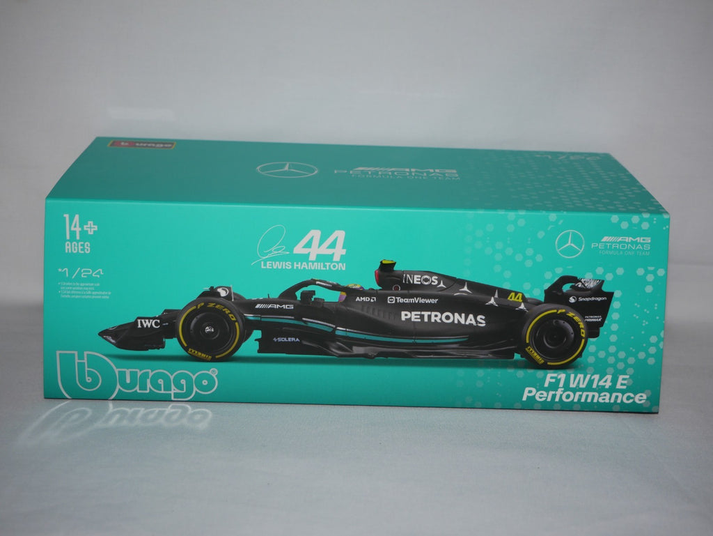 Burago 1:24 Scale Mercedes-AMG Petronas F1 2023 W14 No.43 Hamiliton - #18-28028H