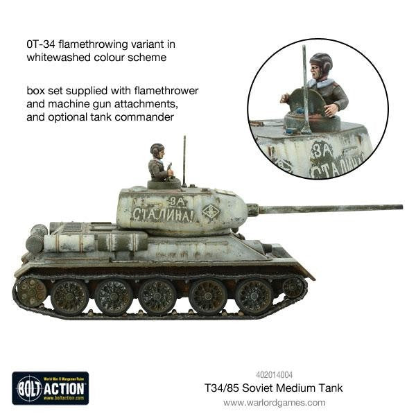 Warlord Games Bolt Action 1:56 Scale WWII Soviet T-34/85 Medium Tank - 402014004