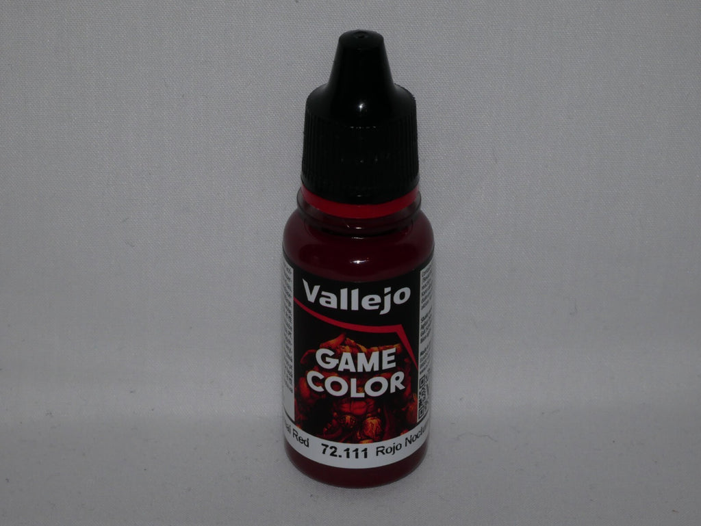 Vallejo Game Color Acrylics Nocturnal Red 18ml/0.6 fl oz Dropper Bottle - 72.111